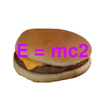 an image of a hamburger with the word e mc2