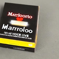 a box of marloloo is sitting on top of a table