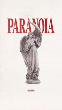 the cover of paranoia, with a statue of an angel