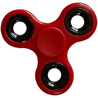 a red and black fidgetr on a white background