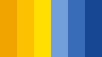 a blue, yellow, and orange color palette